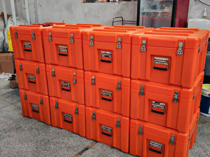 Project-specific hard transit cases prepared for inflatable tent packing